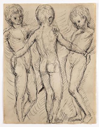 Georg Ehrlich, Skizze Drei nackte Knaben, undatiert, Papier, 31,4 x 24,3 cm, Belvedere, Wien, I ...