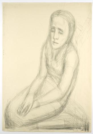 Georg Ehrlich, Sitzende Frau, undatiert, Lithografie auf Papier, Blattmaße: 70,5 × 48,8 cm, Bel ...
