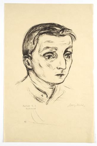 Georg Ehrlich, Porträt M. S., undatiert, Lithografie auf Papier, Blattmaße: 50,2 × 32,6 cm, Bel ...