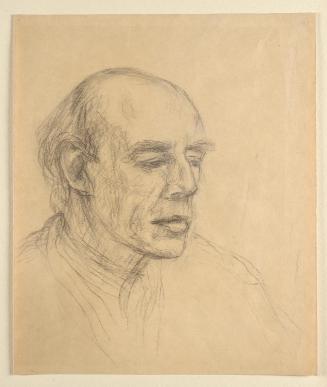 Walther Gamerith, Selbstporträt, um 1948, Kohle auf Papier, 48,5 x 41,5 cm, Belvedere, Wien, In ...