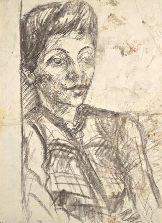Grete Gamerith, Damenbildnis, undatiert, Kohle auf Papier, 60 x 43,5 cm, Belvedere, Wien, Inv.- ...