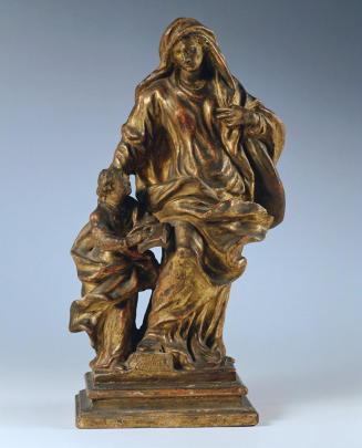 Giuvanni Giuliani, Die heilige Anna unterweist Maria, Terrakotta mit alter Vergoldung, H. mit S ...