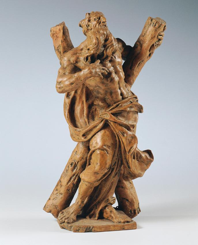 Giuvanni Giuliani, Der heilige Andreas, um 1700, Terrakotta, H: 25 cm, Belvedere, Wien, Inv.-Nr ...