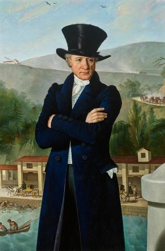 Giuseppe Tominz, Der Speditionsunternehmer Paolo Preinitsch (Rosegg 1762 - 1840 Triest) im Hafe ...