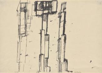 Fritz Wotruba, Drei Figuren, 1959, Tusche, Feder auf Papier, Blattmaße: 29,6 × 42 cm, Belvedere ...