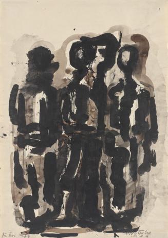 Fritz Wotruba, Drei Figuren, 1953, Tusche, Feder, laviert, Aquarell auf Papier, Blattmaße: 41,7 ...