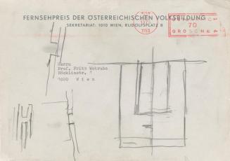 Fritz Wotruba, Skizze zur Gestaltung des Eingangstores der Kirche Zur Heiligsten Dreifaltigkeit ...