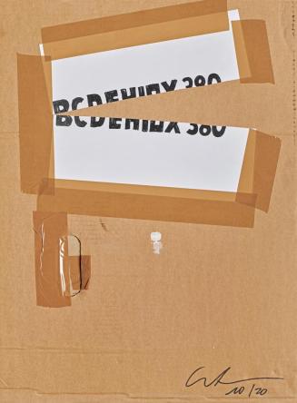 Christian Eisenberger, BCDEHIOX 380, 2021, Karton, Papier, Klebestreifen, 59,2 × 44,4 cm, Belve ...