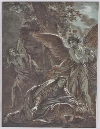 Friedrich Heinrich Füger, Christus am Ölberg, 1790/1810, Pinsel laviert auf Papier, 45,5 × 34,7 ...