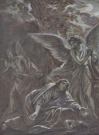 Leopold Kupelwieser, Christus am Ölberg, 1850, Pinsel, Aquarell auf Papier, 46 × 34,1 cm, Belve ...