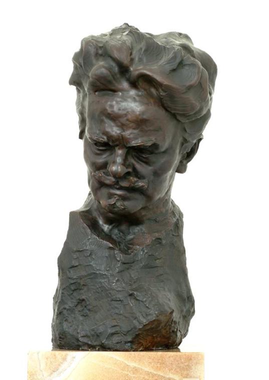 Gustinus Ambrosi, August Strindberg, 1911, Bronze auf Onyx/ Marmor-Postament, H: 72 cm, Belvede ...