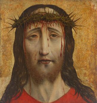 Rueland Frueauf, Christus mit Dornenkrone, Malerei auf Holz, 36,5 × 33,7 cm, Dauerleihgabe aus  ...