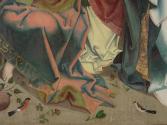 Oberösterreichischer Maler, Tod Mariens, um 1500, Malerei auf Fichtenholz, 139 x 110 cm, Belved ...