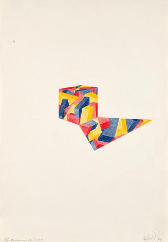 Roland Goeschl, Farbraumskizze, 1974, Bleistift und Buntstift auf Papier, 44,8 × 31,1 cm, Belve ...