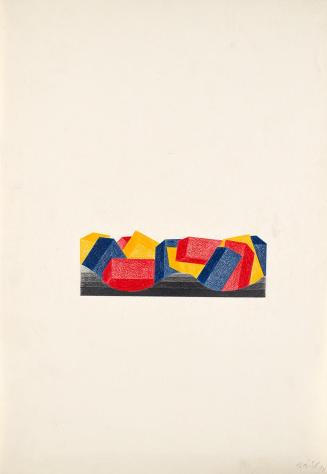 Roland Goeschl, Ohne Titel, 1974, Wachskreide auf Papier, 45 × 31,2 cm, Belvedere, Wien, Inv.-N ...