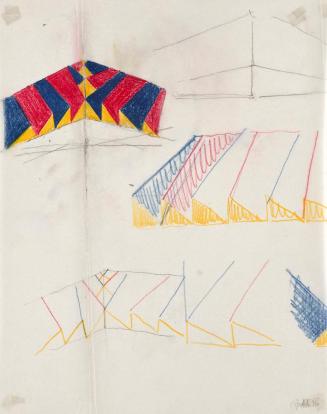 Roland Goeschl, Ohne Titel, 1976, Bleistift und Buntstift auf Seidenpapier, 29,7 × 23,5 cm, Bel ...