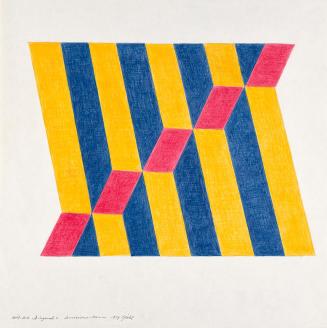 Roland Goeschl, Diagonal Secessions-Raum, 1993, Bleistift und Buntstift auf Papier, 44,2 × 43,8 ...