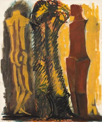 Fritz Wotruba, Drei Figuren, 1973, Öl auf Leinwand, 65 × 54,7 cm, Belvedere, Wien, Inv.-Nr. FW  ...