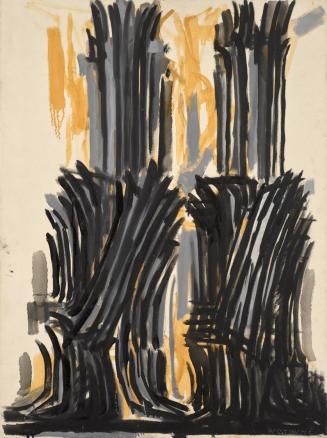 Fritz Wotruba, Figuren, 1968, Öl auf Leinwand, 80 × 60 cm, Belvedere, Wien, Inv.-Nr. FW 1253
