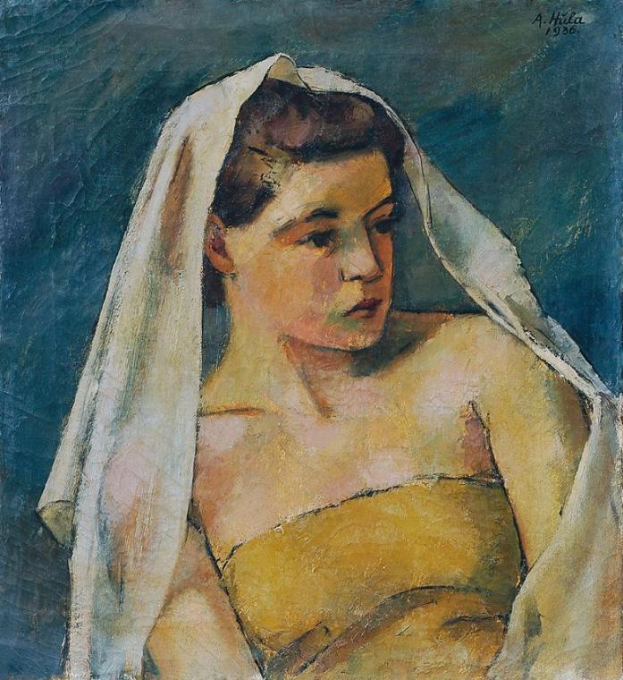 Anton Hula, Junge Frau mit Schleier, 1936, Öl auf Leinwand, 60 x 55 cm, Belvedere, Wien, Inv.-N ...