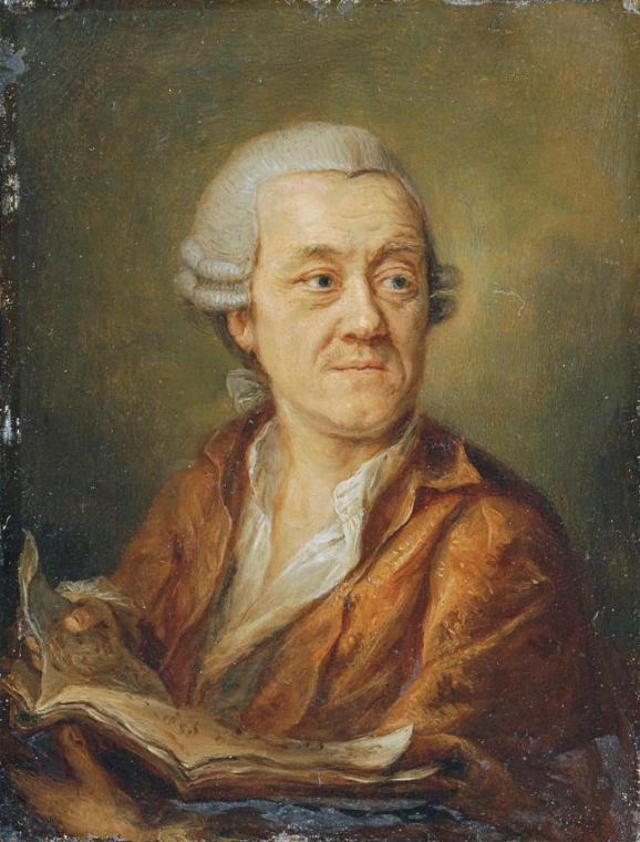 Paul Haubenstricker, Der Maler Johann Martin Schmidt, 1778, Öl auf Blech, 13,7 x 10,5 cm, Belve ...