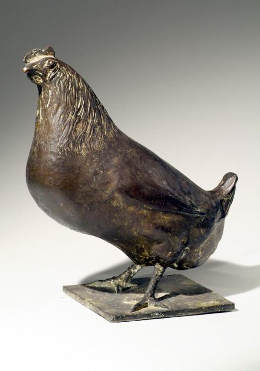 Georg Ehrlich, Henne, um 1960, Bronze, 42,8 cm, Artothek des Bundes, Dauerleihgabe im Belvedere ...