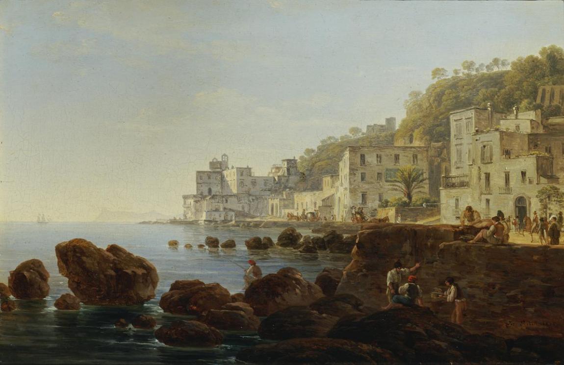 Joseph Rebell, An der Mergellina bei Neapel, 1815, Öl auf Holz, 23,5 x 36 cm, Belvedere, Wien,  ...