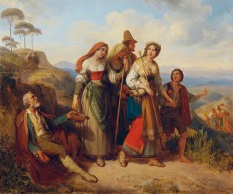 Johann Nepomuk Ender, Römische Pilger, 1843, Öl auf Holz, 76,5 x 94,5 cm, Belvedere, Wien, Inv. ...