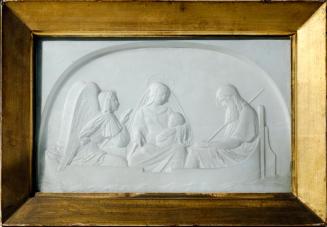 Unbekannter Künstler, Heilige Familie in einem Boot, Gips, 15,5 x 25 cm, Belvedere, Wien, Inv.- ...