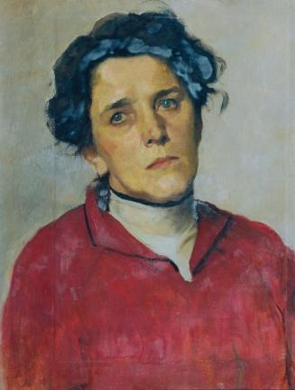 Josef Wawra, Dame mit roter Bluse, um 1918, Öl auf Karton, 53 x 40 cm, Belvedere, Wien, Inv.-Nr ...