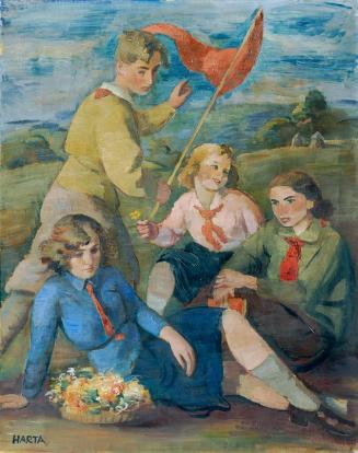 Felix Albrecht Harta, Die vier Steinitz Kinder, um 1930, Öl auf Leinwand, 92,5 x 73 cm, Belvede ...