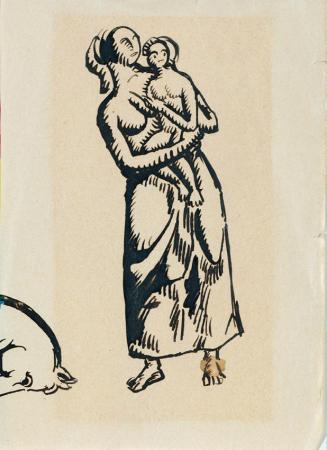 Georg Merkel, Mutter mit Kind, undatiert, Tusche auf Papier, 14,5 x 10,5 cm, Belvedere, Wien, I ...