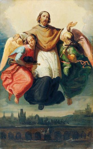 Johann Till der Jüngere, Glorie des heiligen Johannes von Nepomuk, Öl auf Karton, 45 x 28,5 cm, ...