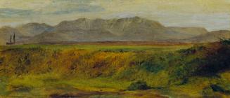 Johann Till d. J., Landschaft mit Rax-Massiv, Öl auf Karton, 13,5 x 30 cm, Belvedere, Wien, Inv ...