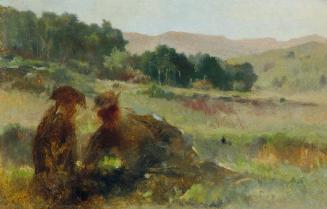 Johann Till d. J., Landschaft mit Jäger und Hund, Öl auf Karton, 17,5 x 27 cm, Belvedere, Wien, ...