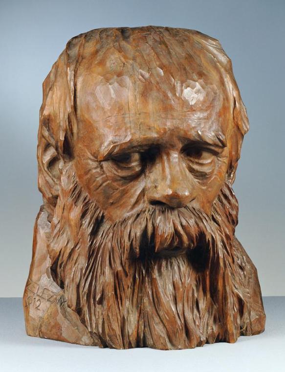 Franz Zelezny, Der Dichter Jaroslav Vrchlický, 1912, Holz, H: 52 cm, Belvedere, Wien, Inv.-Nr.  ...
