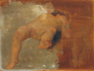 Gabriel Ferrier, Liegender Putto, 1891, Öl auf Holz, 26,3 x 35 cm, Belvedere, Wien, Inv.-Nr. 37 ...