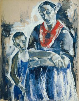 Illy Kjäer, Frau und Knabe, Mitte 20. Jahrhundert, Öl auf Karton, 100 x 80 cm, Belvedere, Wien, ...