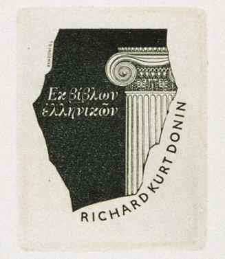 Hans Ranzoni d. J., Exlibris Richard Kurt Donin, 1955, Kupferstich, 4,9 x 3,8 cm, Belvedere, Wi ...