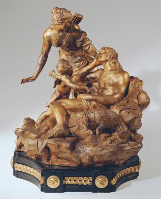 Johann Georg Dorfmeister, Luna und Endymion, 1765, Blei, bronziert, H: 36 cm, Belvedere, Wien,  ...