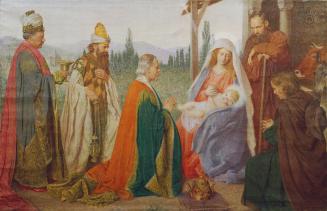 Tom von Dreger, Die Anbetung der heiligen drei Könige, 1916, Öl auf Leinwand, 210 x 326 cm, Bel ...
