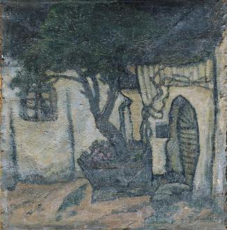 Sylvia Penther, Häuser in der Wachau, Öl auf Leinwand, 55 x 55 cm, Belvedere, Wien, Inv.-Nr. 92 ...