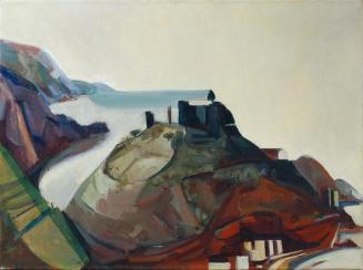 Claus Pack, Monterosso al Mare, 1971, Öl auf Leinwand, 60,5 × 81,5 cm, Artothek des Bundes, Dau ...