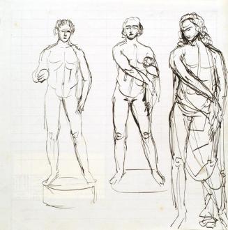 Franz Barwig d. Ä., Drei Jünglinge, um 1923, Tusche auf Papier, 23 x 22,5 cm, Belvedere, Wien,  ...