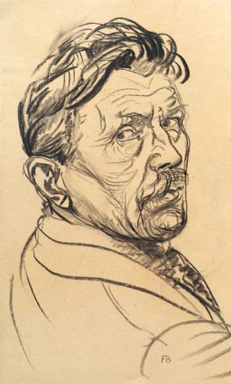 Franz Barwig d. Ä., Selbstbildnis, 1927, Kohle auf Papier, 44,5 x 26,5 cm, Belvedere, Wien, Inv ...