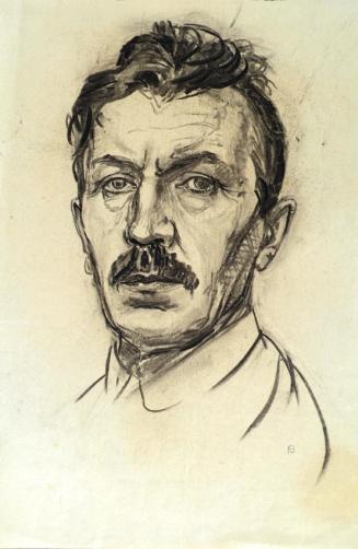 Franz Barwig d. Ä., Selbstbildnis, um 1927, Kohle auf Papier, 42,5 x 28 cm, Belvedere, Wien, In ...