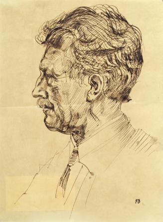 Franz Barwig d. Ä., Selbstbildnis, um 1927, Tusche auf Papier, 29 x 21,3 cm, Belvedere, Wien, I ...