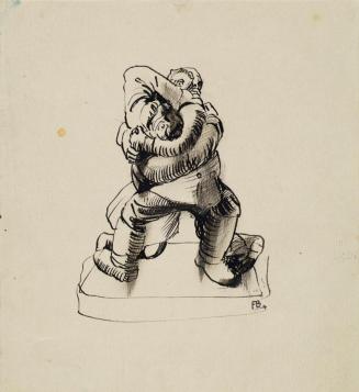 Franz Barwig d. Ä., Raufende Bauern, 1919, Tusche auf Papier, 17,5 x 16 cm, Belvedere, Wien, In ...
