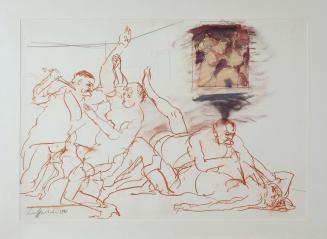 Alfred Hrdlicka, Tarquinius und Lukretia, 1990, Kreide, Rötel, Tempera, 70 x 100 cm, Belvedere, ...
