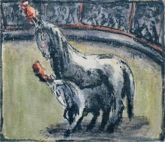Hans Fronius, Zirkuspferde, 1959, Öl auf Hartfaserplatte, 34 x 40 cm, Belvedere, Wien, Inv.-Nr. ...
